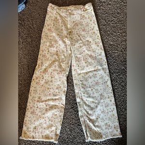 Zara girls floral marine/sailor jeans